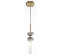 Lámpara colgante Maytoni Kyoto, oro, Ø 10 cm, mármol, cristal