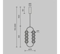 LED Pendelleuchte Metal Cristal Oro Salón L: 27,8 CM 3000K Colgante Moderno