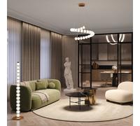 Maytoni lámpara colgante LED Amuleto, Ø 80 cm, transparente / dorado, EC:EPREL:1827482