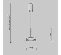 Maytoni lámpara colgante LED El, Ø 15,3 cm, naranja, aluminio EC:EPREL:1815212