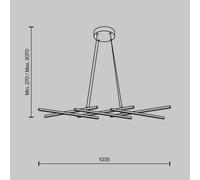 Maytoni lámpara colgante LED Halo, negra, longitud 103,5 cm EC:EPREL:1771276