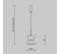 Maytoni lámpara colgante LED Kyoto, blanca, Ø 22 cm, cristal, metal EC:EPREL:1827481