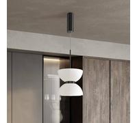 Maytoni Lámpara colgante LED Kyoto, blanco/negro, Ø 22 cm, vidrio EC:EPREL:1827479