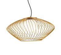 Maytoni Lámpara colgante Plec con pantalla en oro