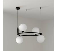 Maytoni lámpara colgante Ring, negro/blanco 4 luces cristal 44 x 39 cm