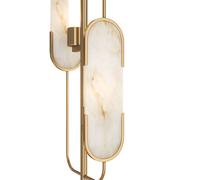 Maytoni Lámpara de pie Marmo, color oro/piedra natural