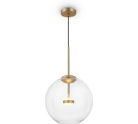 Maytoni Lámpara de techo led moderno dorado con pantalla esférica transparente