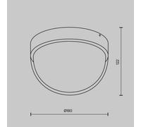Maytoni Lámpara LED de techo para exterior Mon, grafito, Ø 18 cm, IP65, 3000 K EC:EPREL:1773426
