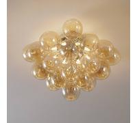 Maytoni Plafón Balbo, pantallas ámbar