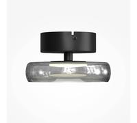 Maytoni Plafón LED FLOAT, gris/negro, Ø 20 cm, cristal/metal