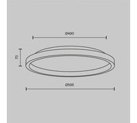 Maytoni Plafón LED Orign, Ø 60 cm, negro, metal/piedra EC:EPREL:2141986