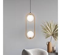 Maytoni Ring colgante 2 luces latón/blanco True