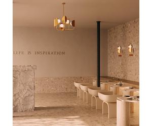 Maytoni Tropic aplique de pared, izquierda, latón, 2 luces, metal True