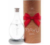 MAYU Jarra de agua con textura Swirl, innovadora tecnología Vortex, jarra soplada a mano, filtro postósmosis inversa, dispensador de agua ventilado, soporte, 1,5 litros, diseño de jarra de comedor