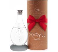 MAYU Jarra de agua estructurada Swirl - Innovadora tecnología Vortex jarra soplada a mano. Soporte dispensador de agua aireador con filtro de ósmosis inversa de 1.5 litros, diseño de jarra de vidrio
