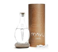 MAYU Jarra de agua estructurada Swirl - Jarra de vidrio soplado a mano de 1.5 litros - Soporte dispensador con innovadora tecnología Vortex - Ideal para usuarios de filtro de ósmosis inversa | 51