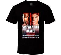 Mayweather Vs Canelo Who Is The One Cool Boxing Fight Card Fan Poster Print Unisex T-Shirts Men tee Cotton Tops Black Shirt S