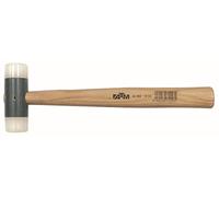 Maza de nylon con mango de madera, resistente y ligera, ideal para amasar, golpear y ablandar alimentos en cocina.