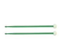 Mazas para Batería, Cabeza de Fieltro Ovalada, Mango de Nylon Doble Cabeza, Set de 2 Piezas - Percusión Suave, Agarre Antideslizante, Uso Versátil para Tambores (Verde)