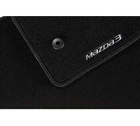 MAzda VEHICLE_MAT - Alfombrillas textiles para coche a partir de 2013, color negro, PES Dilours, 600 g/m², logotipo Mazda3, anillos de fijación, para automóviles, color negro