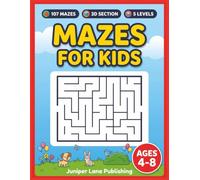 Maze Book for Kids Ages 4-8: 107 Mazes in 5 Levels Featuring Animal Shapes, Castles, Wide Paths, and a 3D Finale for Screen Free Fun