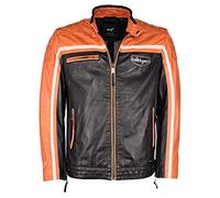 Maze Chaqueta de piel para hombre 4202191, negro y naranja, XL