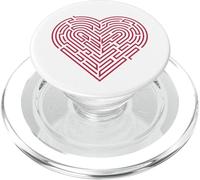 Maze Heart Valentine Labyrinth Red Heart PopSockets PopGrip para MagSafe