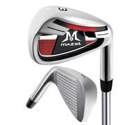 MAZEL WM-X3 Golf Single Iron Club 1,2,3, 4,5,6,7,8,9, P, S, eje de acero inoxidable premium, cara fresada CNC para más giro (rojo, hierro individual 3)