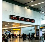 MazmornFly Reloj Mundial Digital LED Multizona Horaria, Reloj De Pared Internacional De 5 Ciudades, Reloj Mundial De Gran Pantalla Clara para Hotel, Oficina, área De Recepción 4City-Red