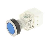 Mazo 23.000.505 botón de acero inoxidable, pulsador Tapa, tast Contacto donante 1 Abridor con 1 contacto y rosca, Azul (2 unidades)