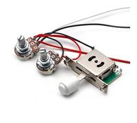 Mazo De Cables De Guitarra Arnés De Cableado Para 2 Pastillas Precableadas Potenciómetros 1T1V 500K Para Accesorios De Repuesto De Guitarra FD TL(White)