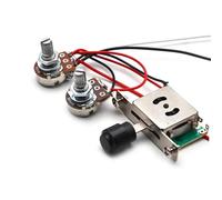 Mazo De Cables De Guitarra Arnés De Cableado Para 2 Pastillas Precableadas Potenciómetros 1T1V 500K Para Accesorios De Repuesto De Guitarra FD TL(Black)