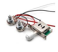 Mazo De Cables De Guitarra Circuito De Control De Arnés De Cableado De 1 V Y 1 T Para Guitarra Eléctrica TL A/B500K Longitud De Mango De 15 Mm Y Electrónica(White)