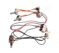 Mazo De Cables De Guitarra Kit De Cableado Arnés De Cableado De Guitarra Precableado, 2 Volúmenes, 2 Tonos/2V2T, 500K, Interruptor De Elevación Con Conector De Olla, Interruptor De Palanca De 3 Vías P