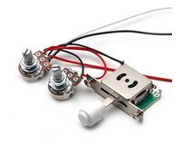 Mazo De Cables De Guitarra Kit De Cableado Arnés De Cableado Para 2 Pastillas Precableado/interruptor De 3 Vías Potenciómetros 1T1V 500K/para Guitarra De Repuesto Fabricada En Plástico(White)