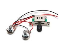 Mazo De Cables De Guitarra Kit De Cableado Arnés De Cableado Para 2 Pastillas Precableado/interruptor De 3 Vías Potenciómetros 1T1V 500K/para Guitarra De Repuesto Fabricada En Plástico(Black)