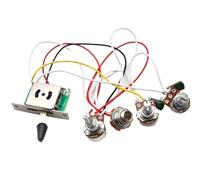 Mazo De Cables De Guitarra Kit De Cableado Arnés De Cableado Precableado/interruptor De 5 Vías/conector De 500 K/potenciómetros Para Guitarra De Repuesto FD(3/4)