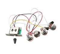 Mazo De Cables De Guitarra Kit De Cableado Arnés De Cableado Precableado Interruptor De 5 Vías Potenciómetros 2T1V 500k Con Conector Mono Para Reemplazo De Guitarra FD