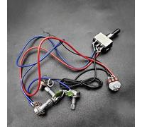 Mazo De Cables De Guitarra Kit De Cableado Arnés De Cableado Precableado Para Guitarra Eléctrica Con Interruptor De Palanca De Caja Cromada De 3 Vías, Potenciómetros 2V2T De 500 K, Control De Tono De