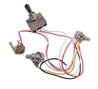 Mazo De Cables De Guitarra Kit De Cableado Conjunto De Cableado De Guitarra Eléctrica Circuito Electrónico De Guitarra 1 Volumen 1 Tono Interruptor De Tres Posiciones Con Puerto De Salida(Black)