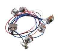 Mazo De Cables De Guitarra Kit De Cableado Kit De Arnés De Cableado Para Guitarra Eléctrica Conector De 2 V Y 2 T Interruptor De 3 Vías Para Guitarra Piezas De Guitarra Eléctrica Lp(Black)