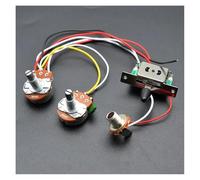 Mazo De Cables De Guitarra Kit De Cableado Kit De Cableado De Guitarra Eléctrica Negra Con Precableado Eje De 18 Mm Potenciómetros Grandes Interruptor De 3/5 Posiciones Control De Volumen Y Tono(3)