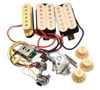 Mazo De Cables De Guitarra Kit De Cableado Para Conjunto De Cables De Captación De Guitarra Eléctrica ST Con Potenciómetro De 500 K Doble Pastilla Simple Y Doble Orificio De Salida HSH 6,35(Yellow)