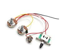 Mazo De Cables De Guitarra Kit De Cableado Para La Línea De Montaje De Guitarras Eléctricas ST/SQ Línea De Montaje 1T1V Big Electronic (500K) + Interruptor De Cinco Posiciones Cromado(Black)