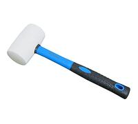 Mazo de caucho sólido blanco de 16 onzas, mango de fibra de vidrio con agarre de goma suave, peso total de 1.5 libras, martillo que no marca (16 onzas)