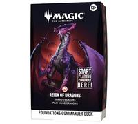 Mazo de Commander de Magic: The Gathering - Cimientos: Reinado de Dragones | Mazo de 100 Cartas y Accesorios (Versión en Inglés)