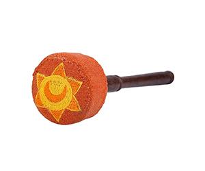 Mazo de Cuenco de Canto, Mazo de Cuenco de Canto Hecho a Mano de Madera Dura de Fieltro Palo de Mazo para Cuenco de Canto de Budismo Tibetano (loto de seis pétalos naranja)