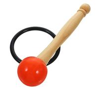 Mazo de Cuenco de Cristal Rojo, 1 Juego Mango de Madera | Junta Tórica de Goma y Bola, Madera y Goma, Uso Diario y Práctica de Yoga
