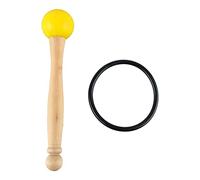 Mazo de Cuenco para Cantar, Mazo de Bola de Goma con Mango de Madera Palo de Percusin de Sonido Claro y Hermoso para Varios Cuencos de Cristal para Cantar (Amarillo
