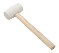 Mazo de goma pequeño con mango de madera Martillo de goma | Martillo de mazo de goma con cabeza blanca que no raya, agarre ergonómico, ideal para renovar el hogar y trabajar con